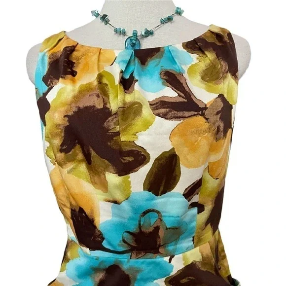 New Directions Floral Sleeveless Sheath Dress Size 8 - Picture 4 of 9